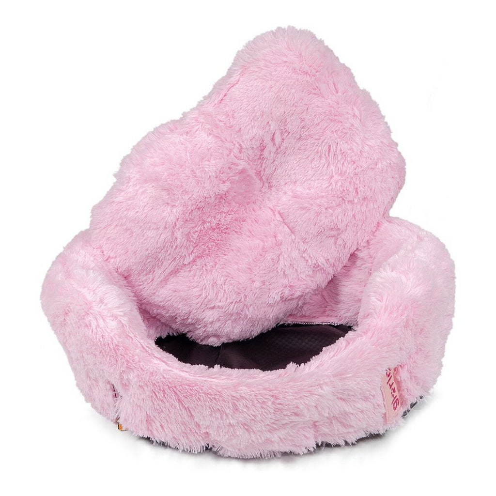 Gloria BABY Flauschiges Hundebett mit Herausnehmbarem Kissen – 65 x 55 cm (Rosa)