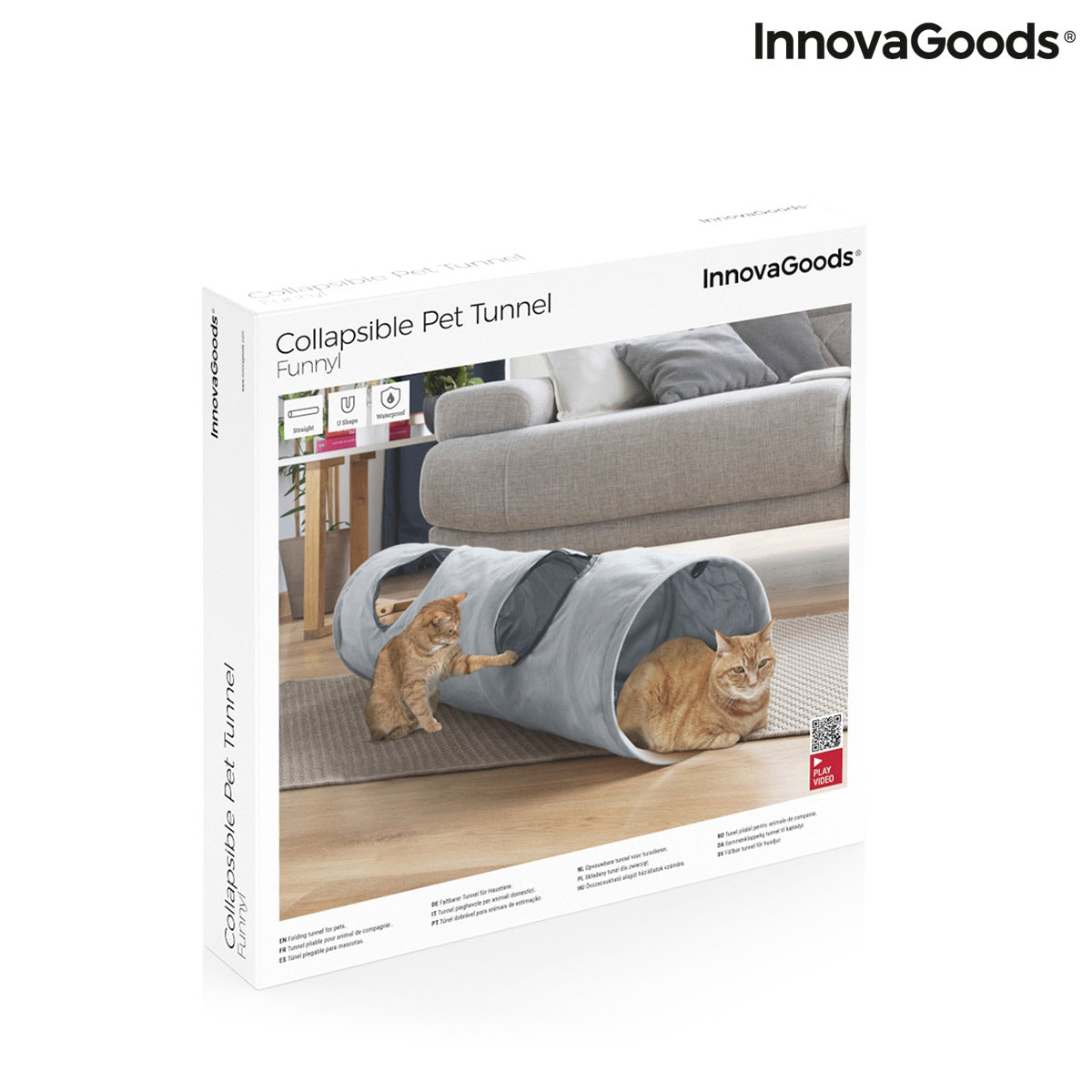 Faltbarer Katzentunnel Funnyi – Modulares Spiel- & Rückzugszentrum für Katzen (114 cm)