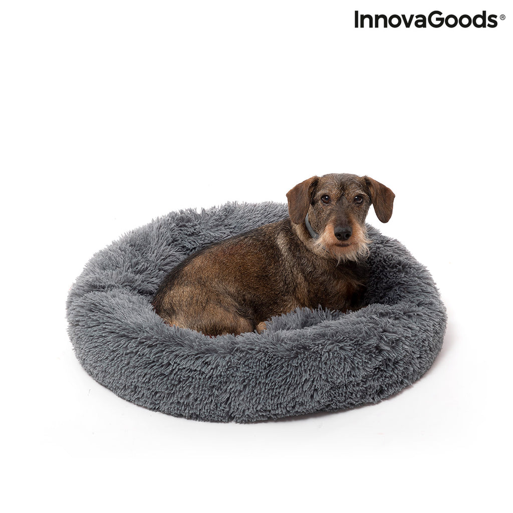 Orthopädisches Anti-Stress Hundebett & Katzenbett Bepess (Ø 60 cm) – Plüschiges Beruhigungsbett