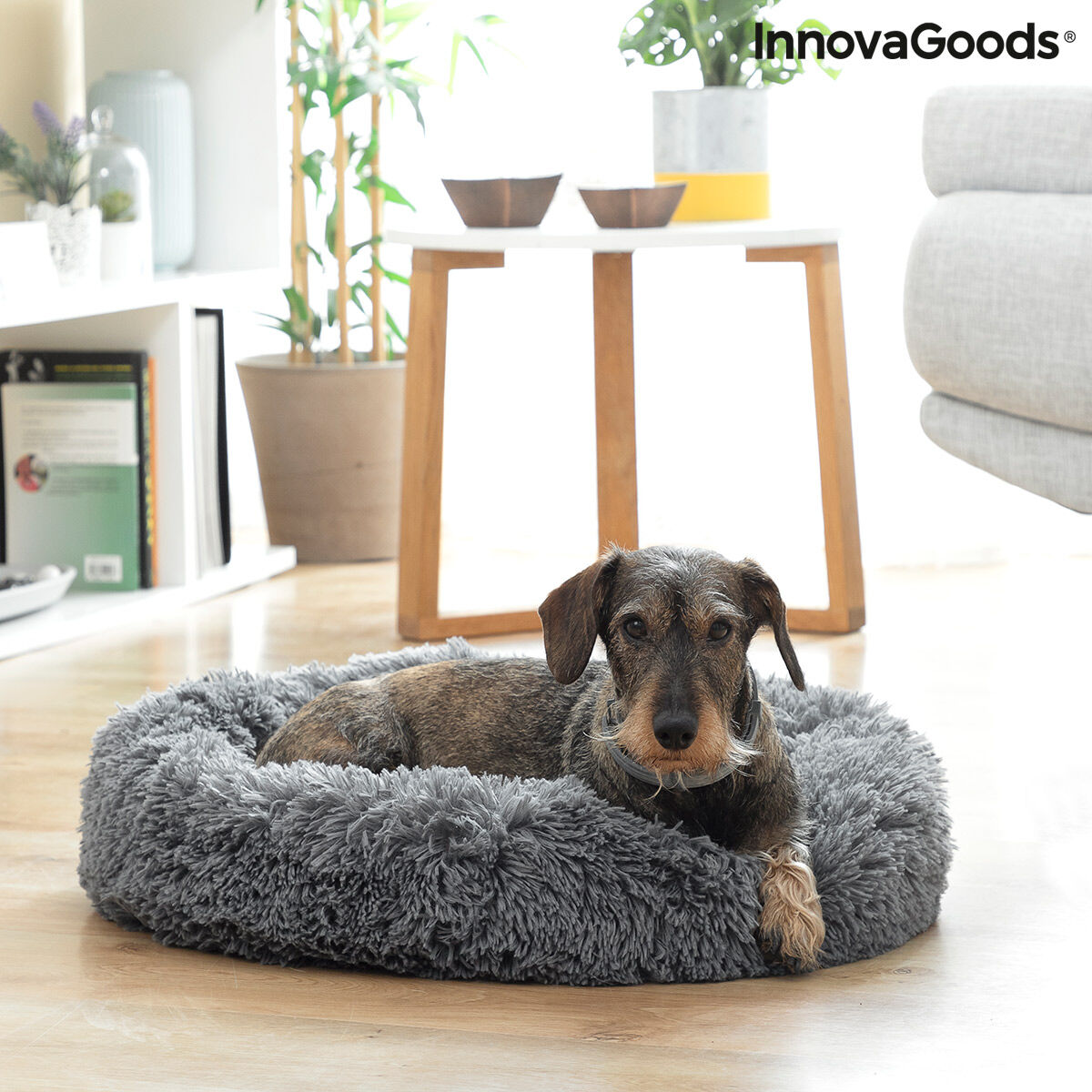 Orthopädisches Anti-Stress Hundebett & Katzenbett Bepess (Ø 60 cm) – Plüschiges Beruhigungsbett
