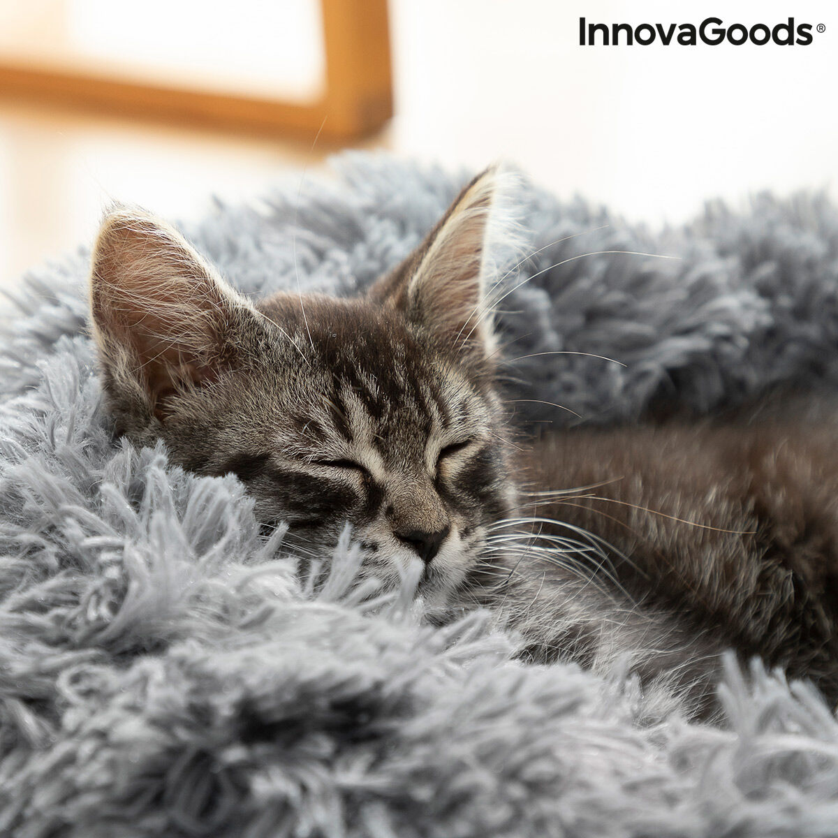 Orthopädisches Anti-Stress Hundebett & Katzenbett Bepess (Ø 60 cm) – Plüschiges Beruhigungsbett