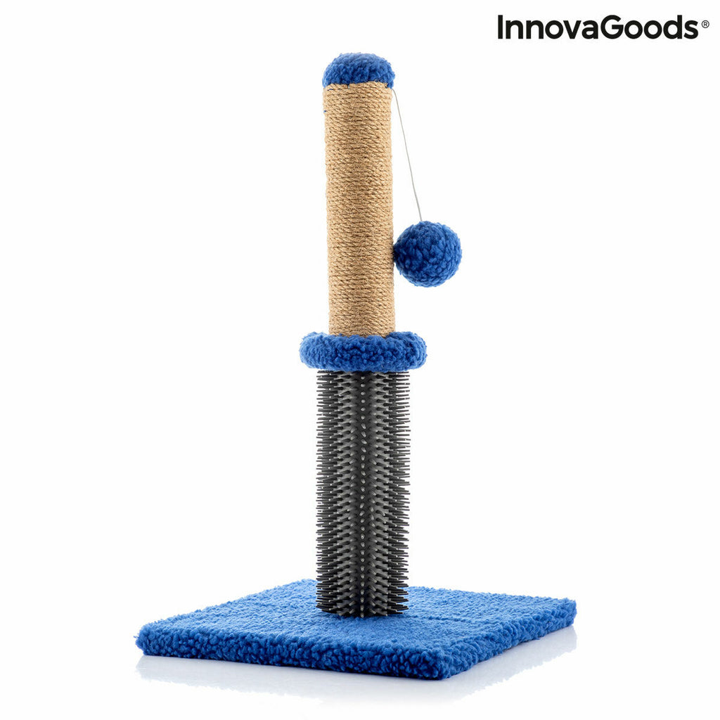 3-in-1 Kratzbaum Miausage – Kratzstamm mit Massagebürste & Spielball für Katzen