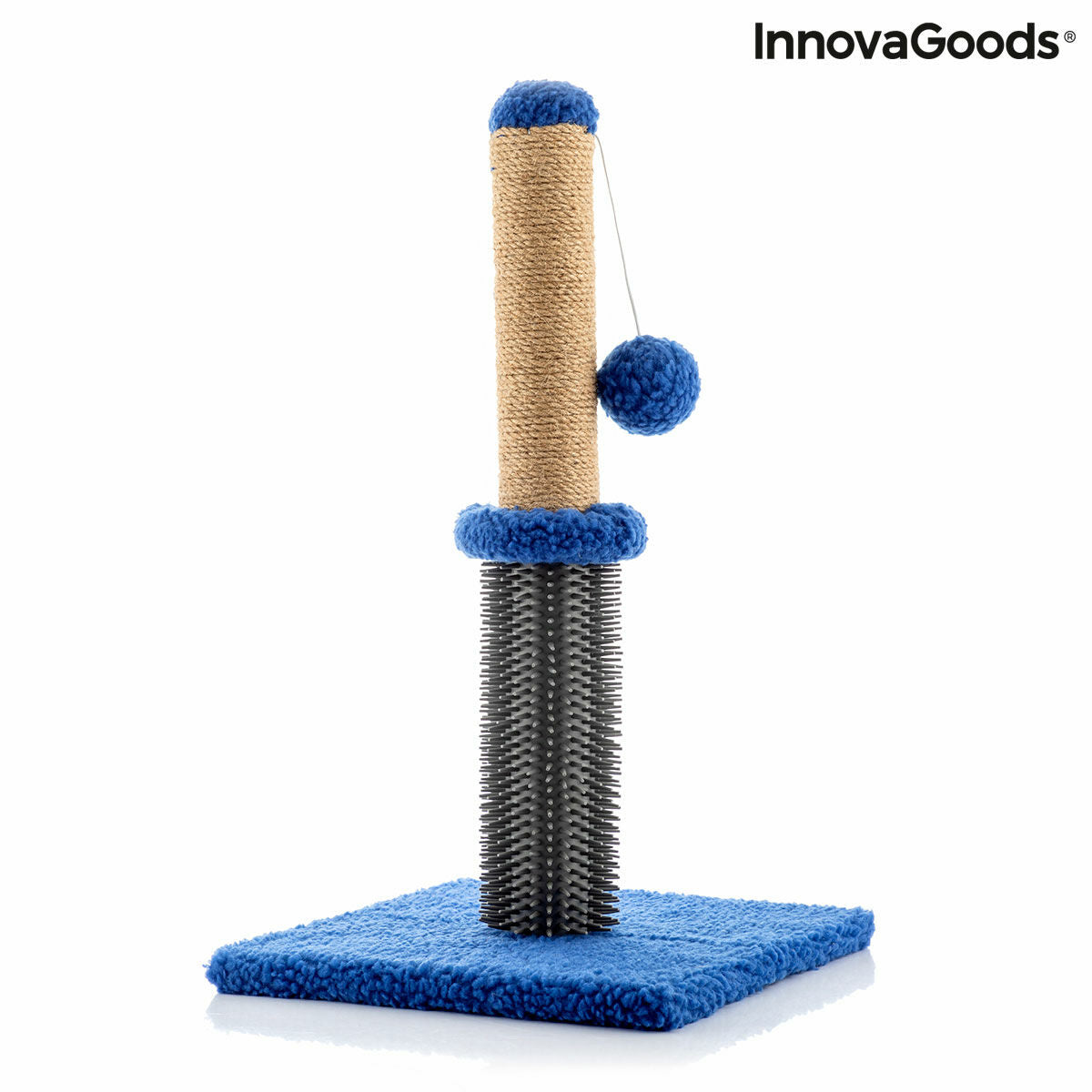 3-in-1 Kratzbaum Miausage – Kratzstamm mit Massagebürste & Spielball für Katzen