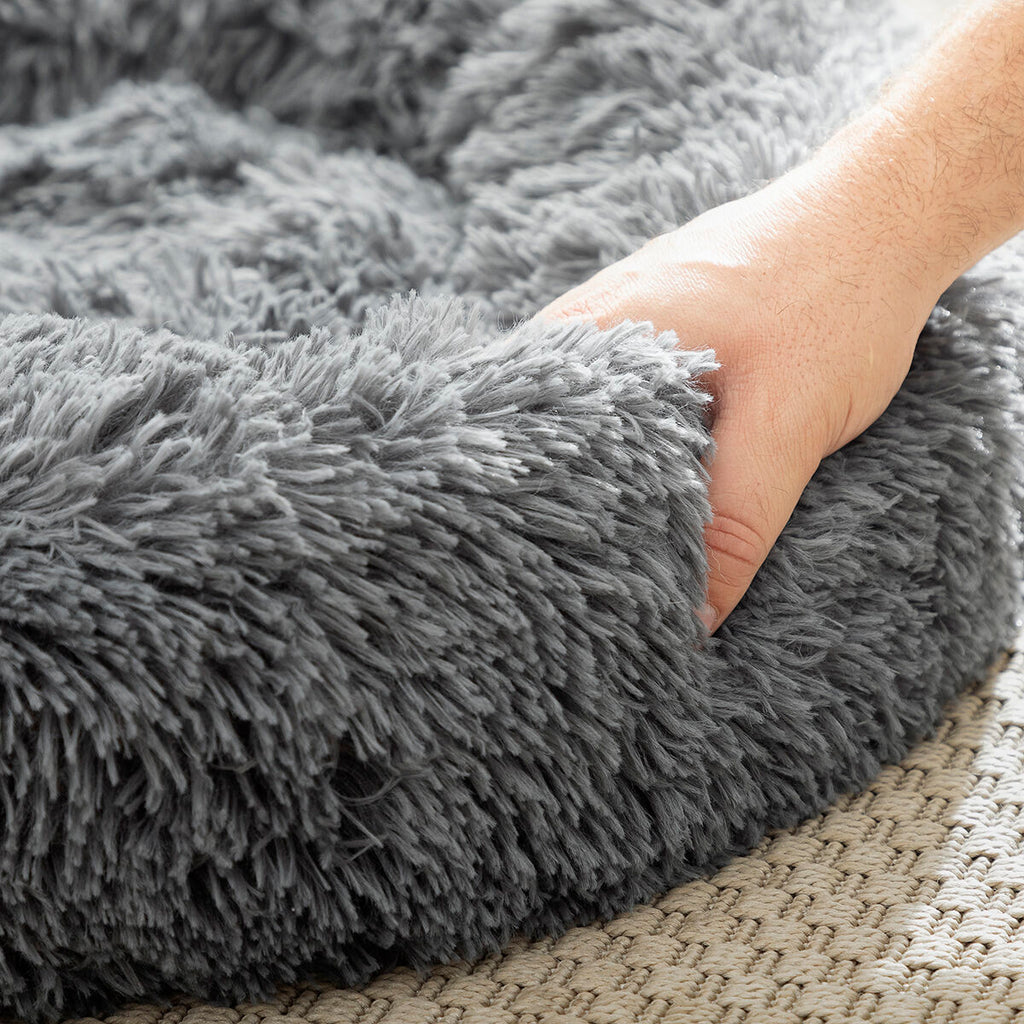 Orthopädisches Anti-Stress Hundebett & Katzenbett Bepess (Ø 60 cm) – Plüschiges Beruhigungsbett