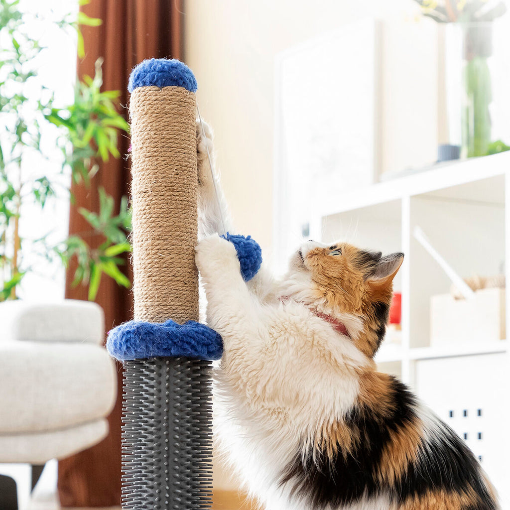 3-in-1 Kratzbaum Miausage – Kratzstamm mit Massagebürste & Spielball für Katzen