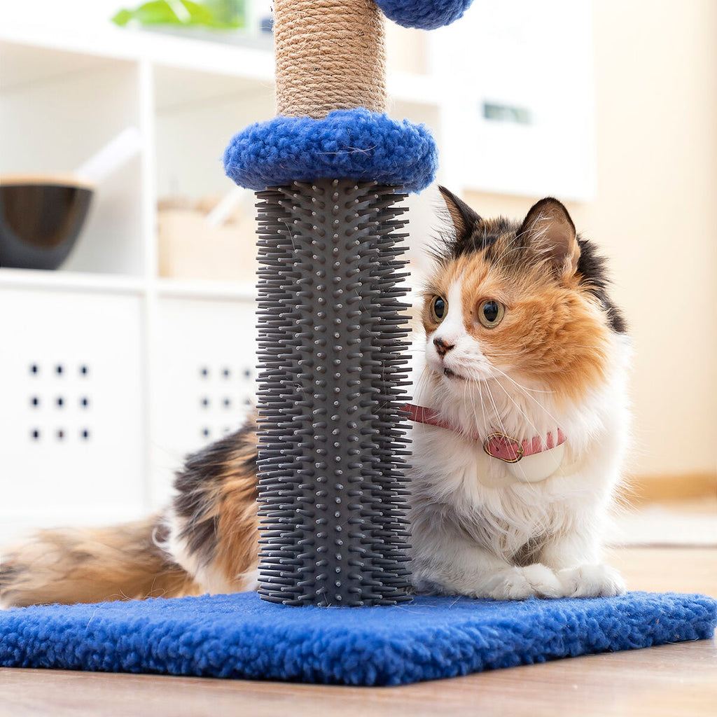 3-in-1 Kratzbaum Miausage – Kratzstamm mit Massagebürste & Spielball für Katzen