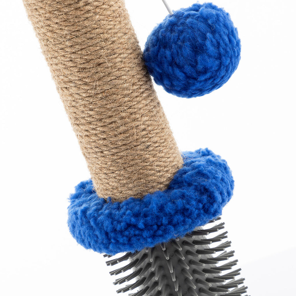 3-in-1 Kratzbaum Miausage – Kratzstamm mit Massagebürste & Spielball für Katzen