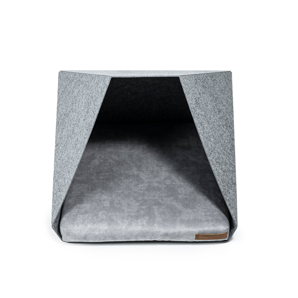 Rexproduct PetPocket Faltbare Hundehütte &amp; Bett 2-in-1 – Größe M (Hellgrau)