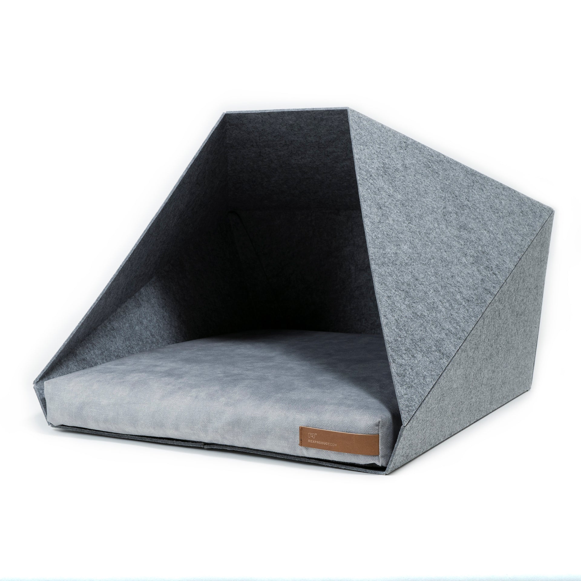 Rexproduct PetPocket Faltbare Hundehütte &amp; Bett 2-in-1 – Größe M (Hellgrau)