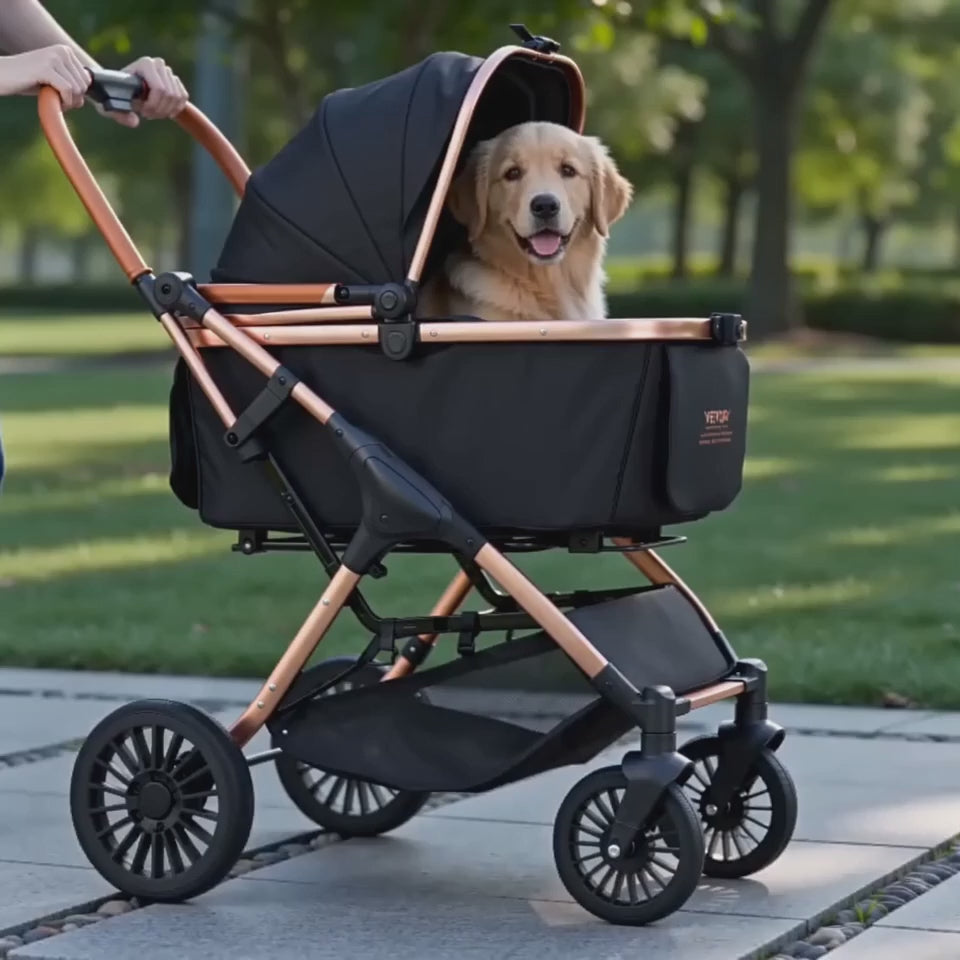 Klappbarer Hunde-Buggy & Katzenwagen mit abnehmbarer Tasche – Belastbar bis 30 kg