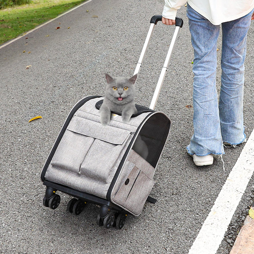 3-in-1 Haustiertrolley & Rucksack mit Rollen – Für Katzen & kleine Hunde