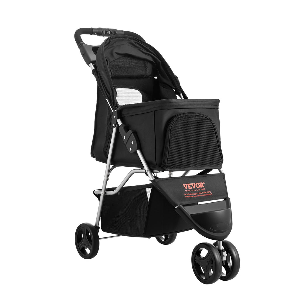 Klappbarer Hunde-Buggy & Katzenbuggy (bis 16 kg) – Kompakter Kinderwagen für Haustiere