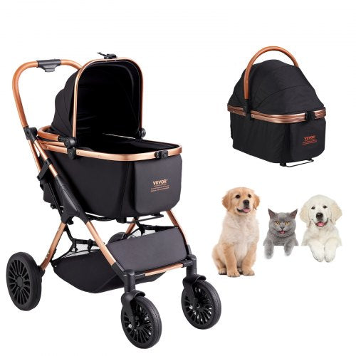 Klappbarer Hunde-Buggy & Katzenwagen mit abnehmbarer Tasche – Belastbar bis 30 kg