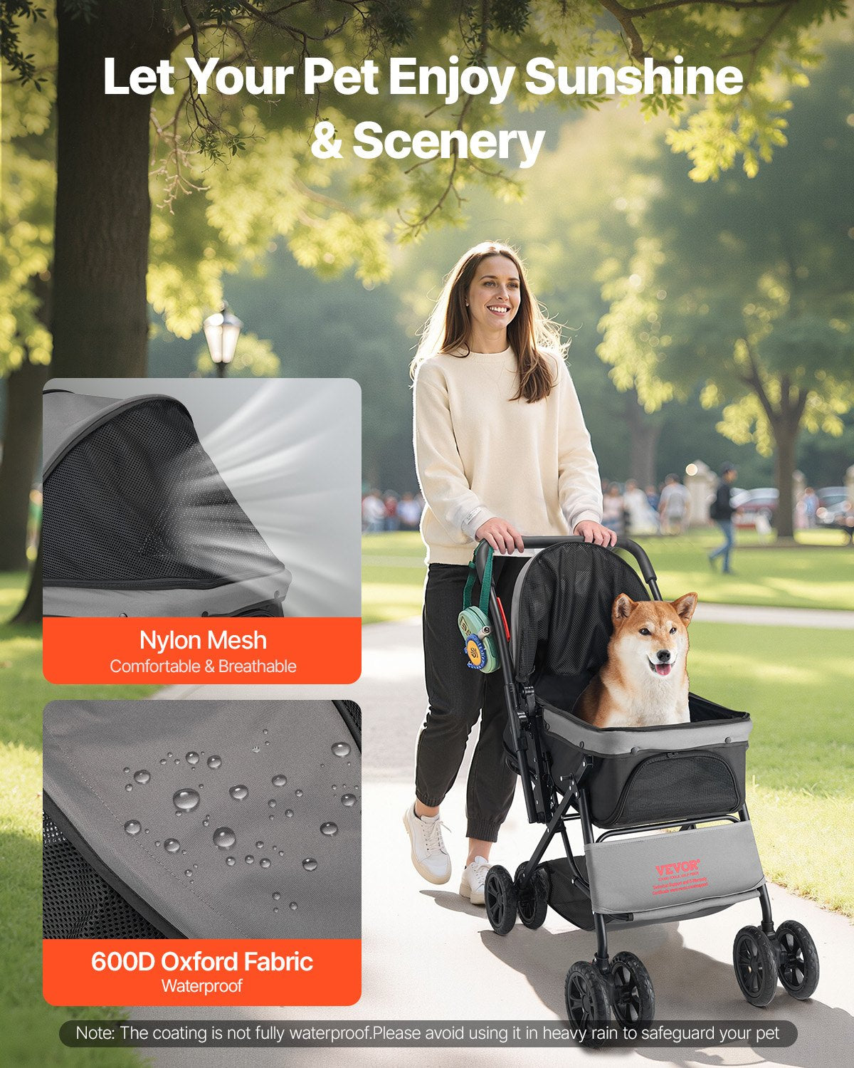 Klappbarer Hunde-Buggy L (bis 20 kg) – Stabiler Kinderwagen für Haustiere