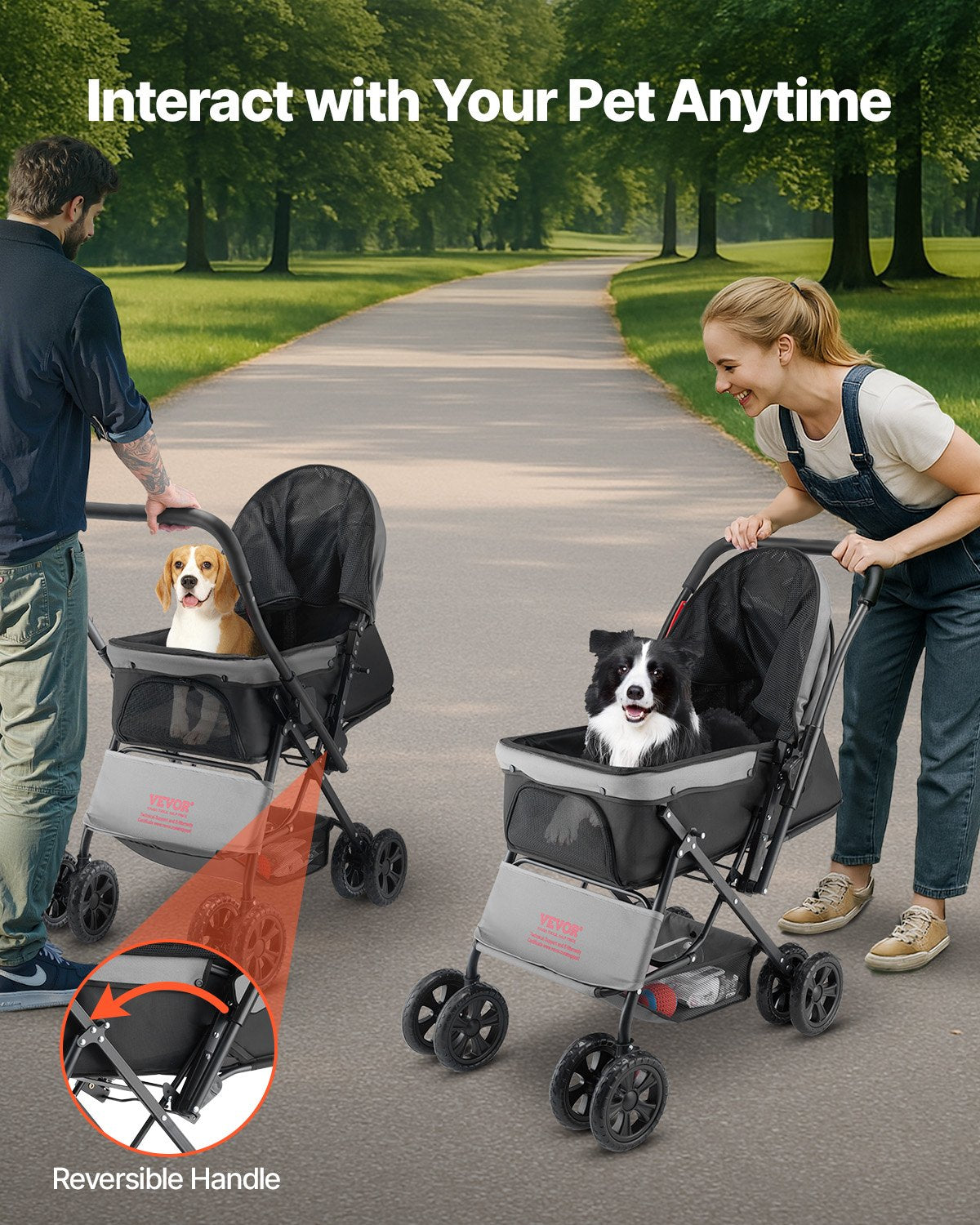 Klappbarer Hunde-Buggy L (bis 20 kg) – Stabiler Kinderwagen für Haustiere