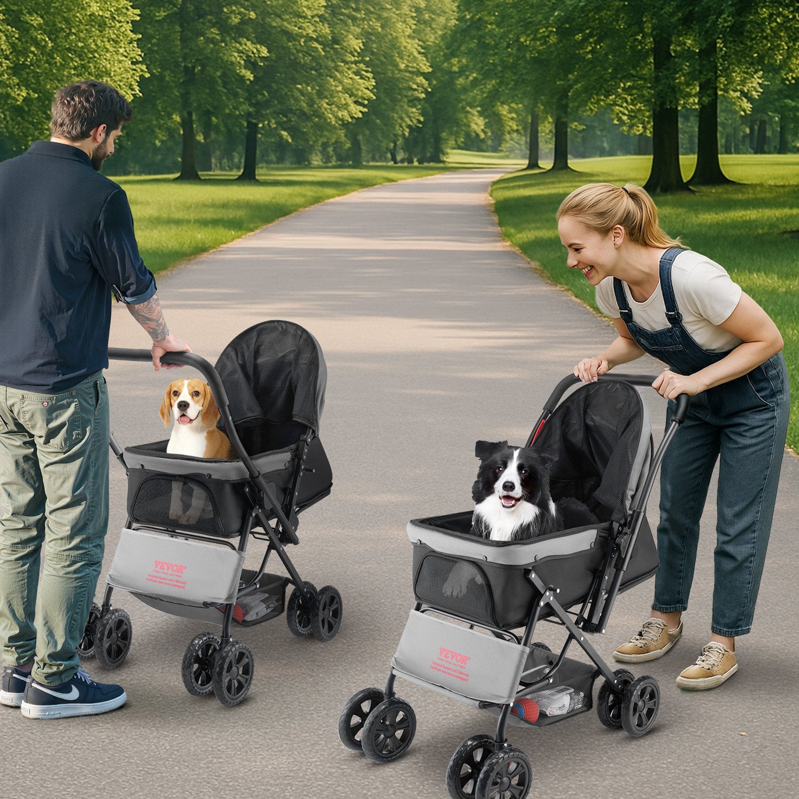 Klappbarer Hunde-Buggy L (bis 20 kg) – Stabiler Kinderwagen für Haustiere