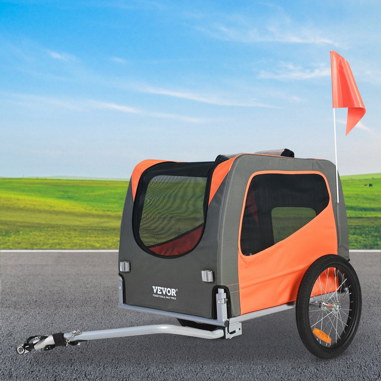 Hunde-Fahrradanhänger (bis 30 kg) – Klappbarer Transportwagen für das Fahrrad