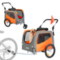 2-in-1 Hunde-Fahrradanhänger & Buggy (bis 30 kg) – Klappbarer Transportwagen für Fahrrad